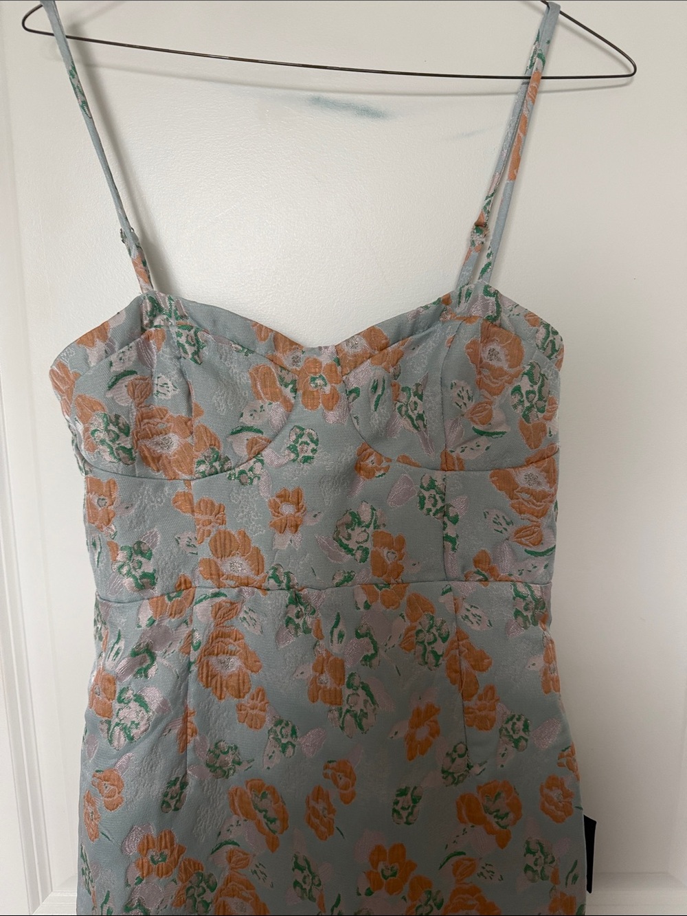 Lulus Jacquard Floral Sweetheart Sheath Midi Dress Strappy Sleeveless Small -NWT